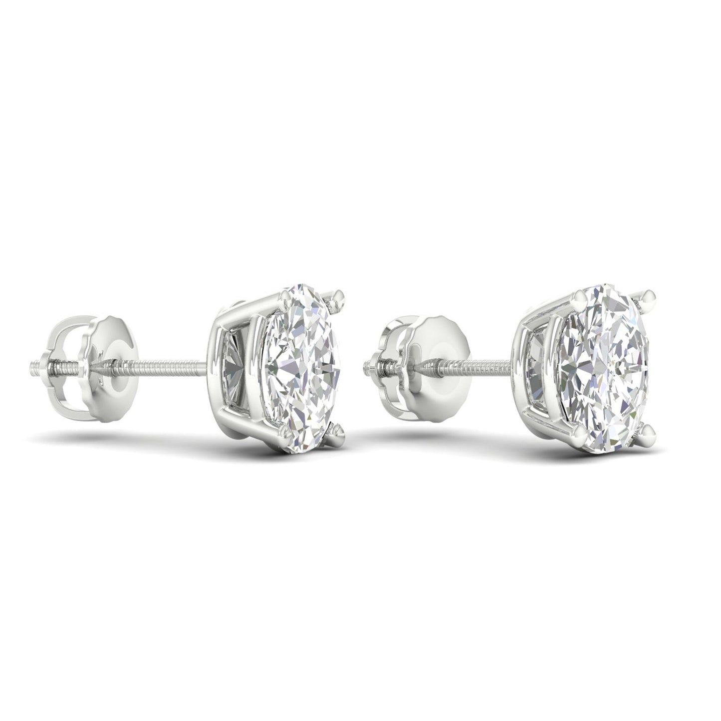 10 CTW Lab Grown Diamond Solitaire Oval Stud Earring