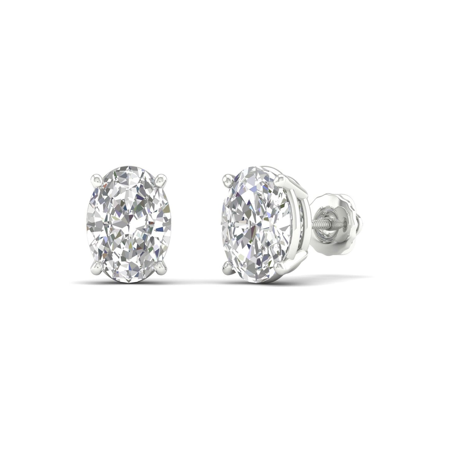 3 CTW Lab Grown Diamond Oval Shape Stud Earring