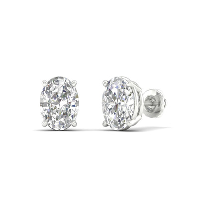 3 CTW Lab Grown Diamond Oval Shape Stud Earring