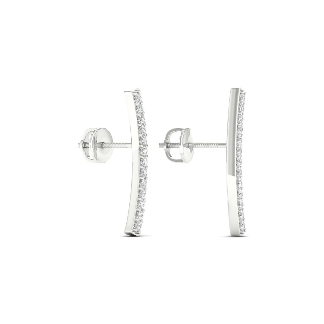 0.20 CTW Lab Grown Diamond Curve Bar Fashion Stud Earring