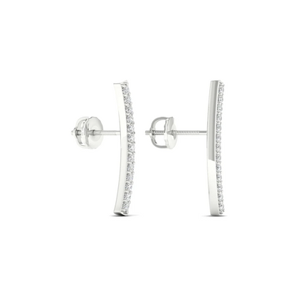 0.20 CTW Lab Grown Diamond Curve Bar Fashion Stud Earring