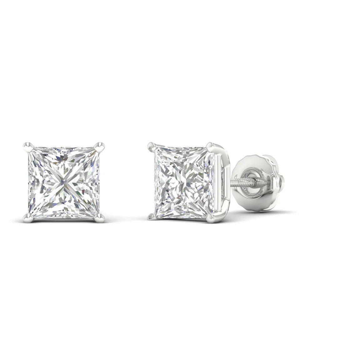 10 CTW Lab Grown Diamond Classic Princess Stud Earring
