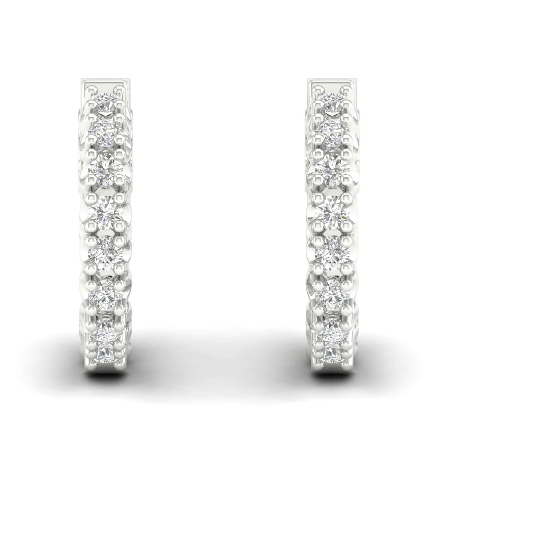 1 CTW Lab Grown Diamond Unique Design Hoop Earring