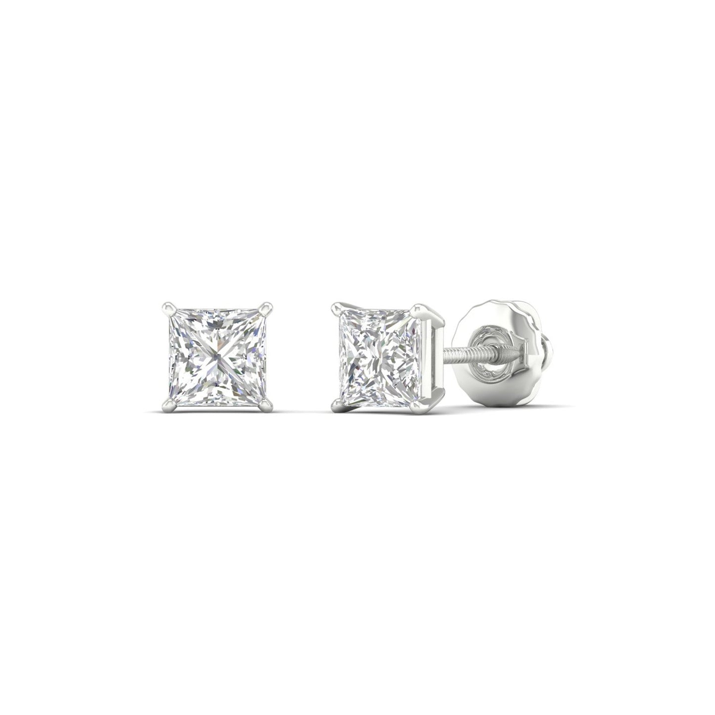 0.50 CTW Lab Grown Diamond Princess Shape Stud Earring