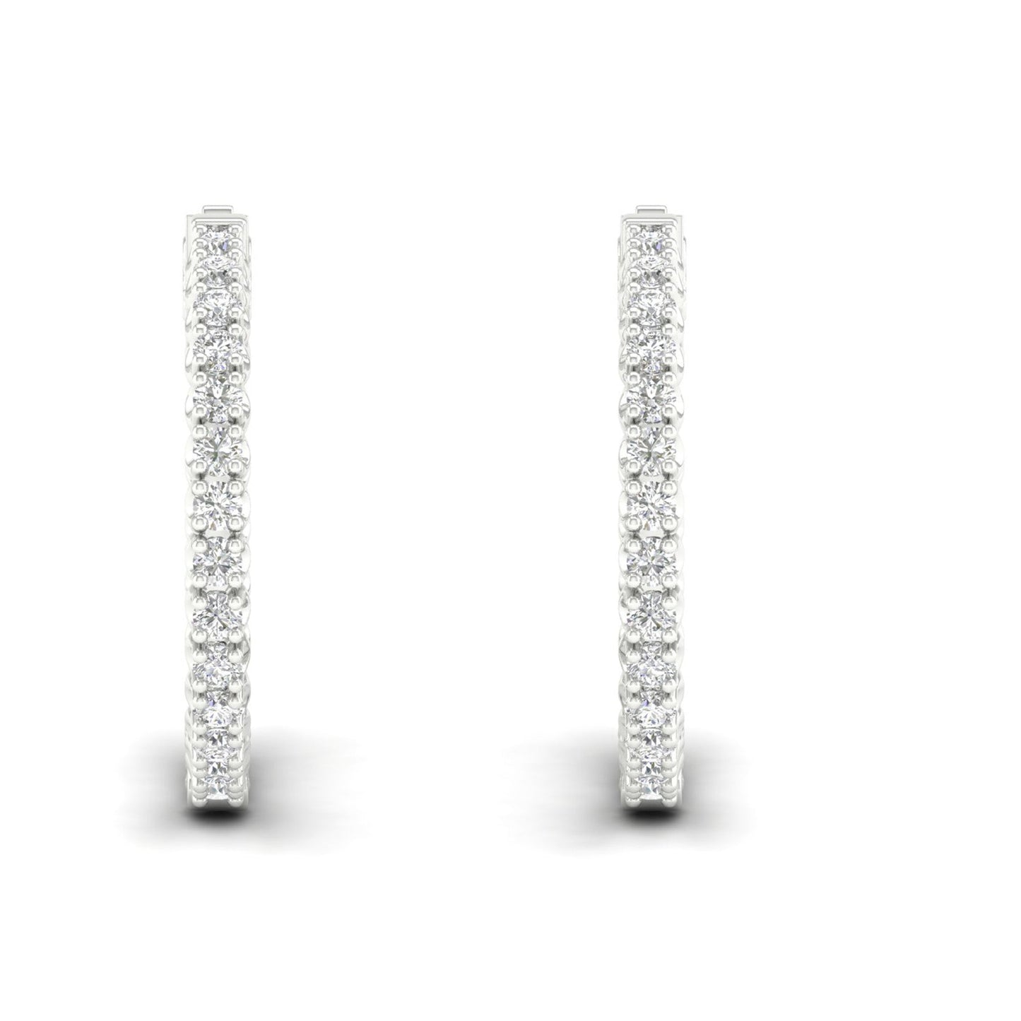 2 CTW Lab Grown Diamond Classic Round Hoop Earring