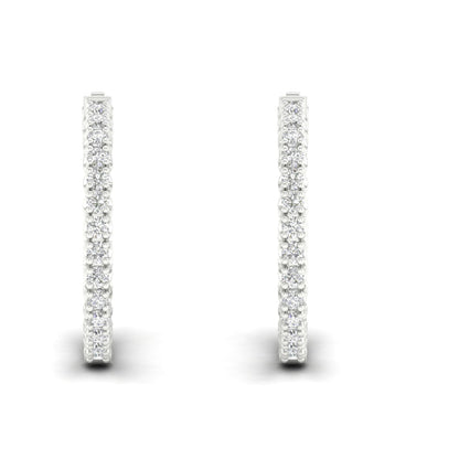2 CTW Lab Grown Diamond Classic Round Hoop Earring