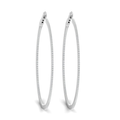 0.98 CTW Lab Grown Diamond Long Hoop Earring