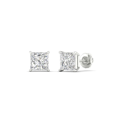 1.50 CTW Lab Grown Diamond Princess Solitaire Stud Earring