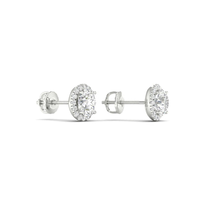 1 CTW Lab Grown Diamond Round Halo Stud Earring