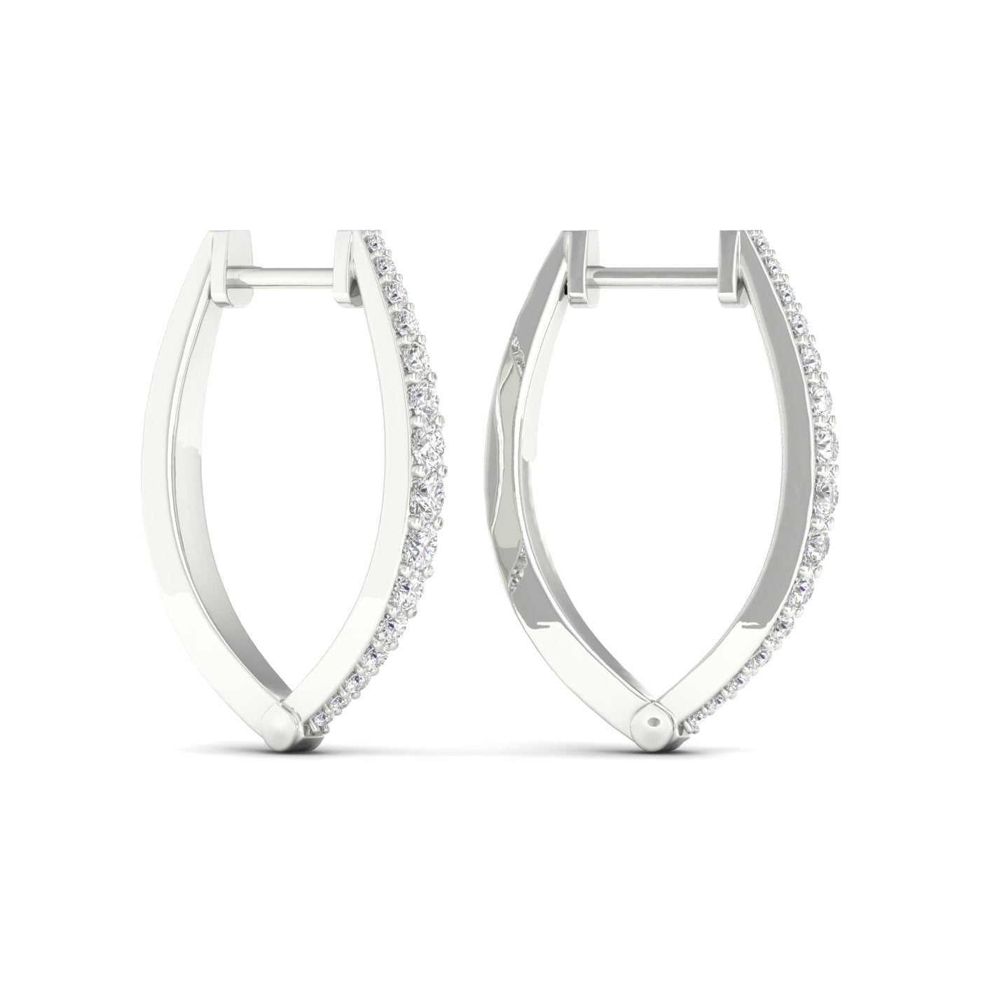 0.50 CTW Lab Grown Diamond Luna Curve Hoop Earring