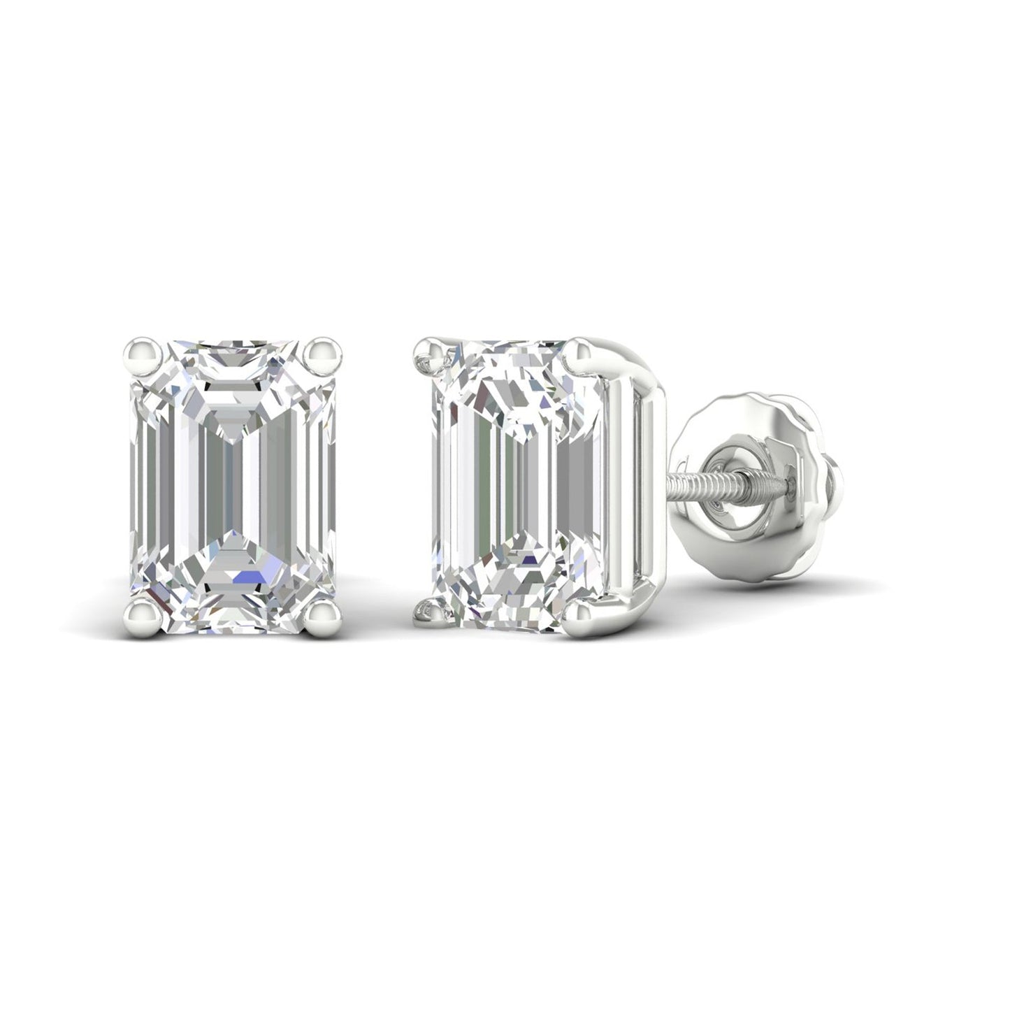 10 CTW Lab Grown Diamond Classic Emerald Stud Earring
