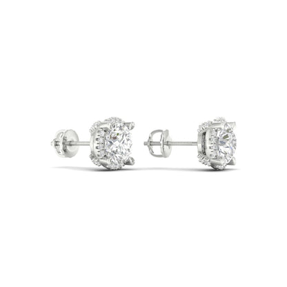 2 CTW Lab Grown Diamond Halo Design Stud Earring
