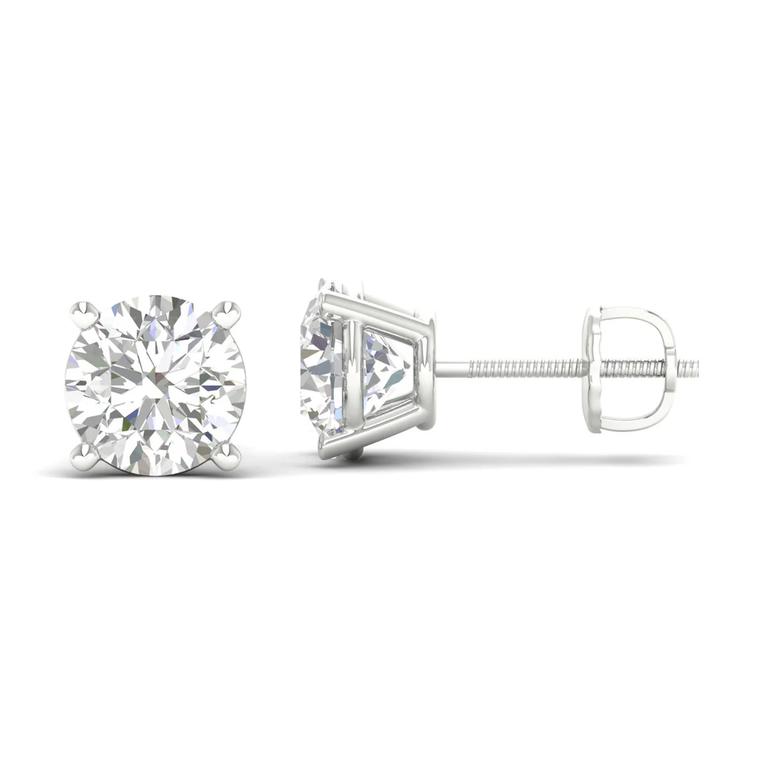10 CTW Lab Grown Diamond Solitaire Round Stud Earring