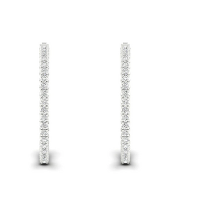 3.10 CTW Lab Grown Diamond Big Hoop Earring