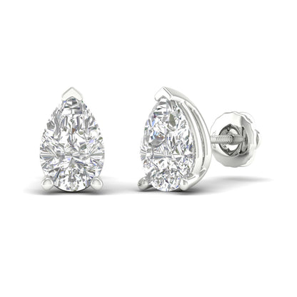 10 CTW Lab Grown Diamond Solitaire Pear Stud Earring