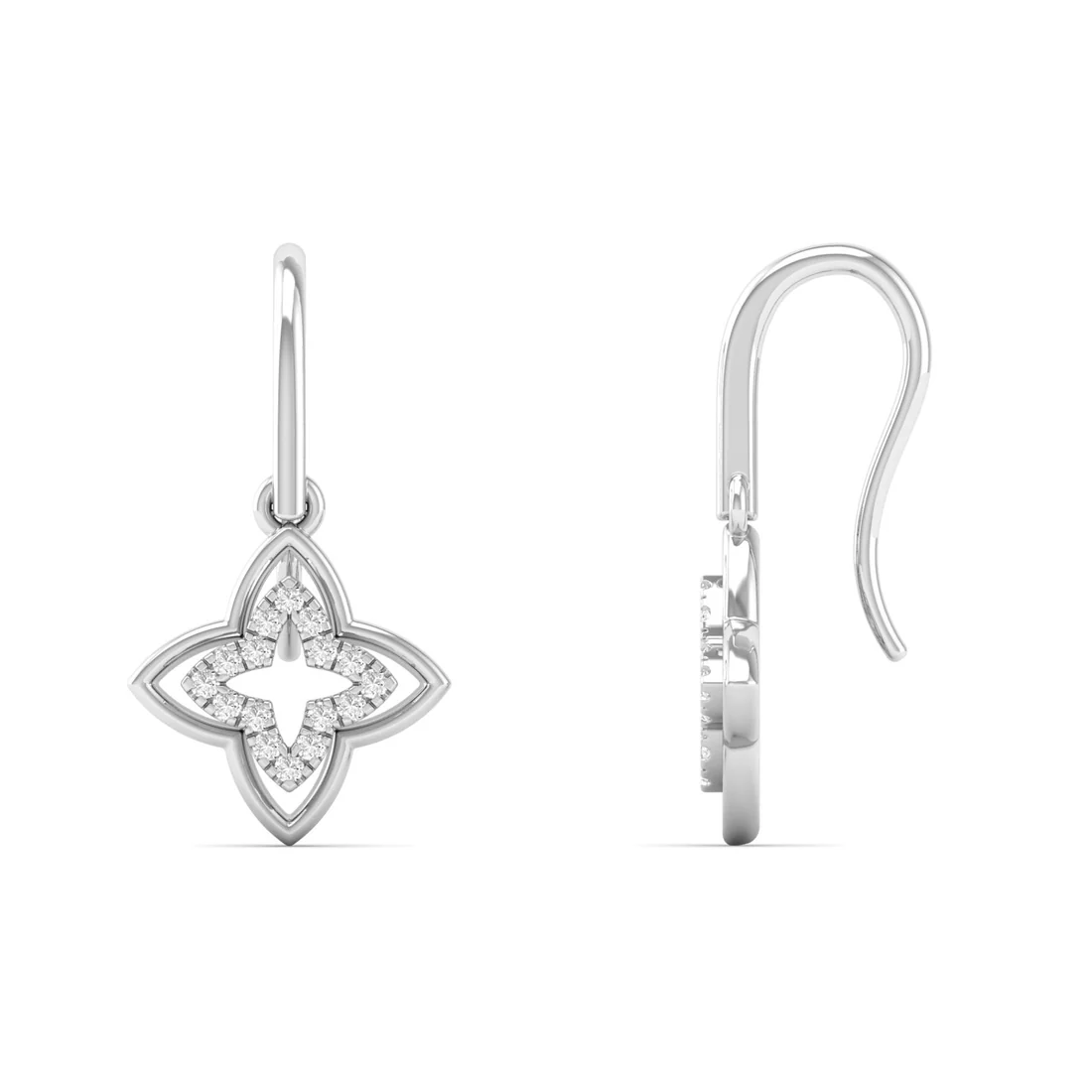 0.14 CTW Lab Grown Diamond Clover Drop Earring