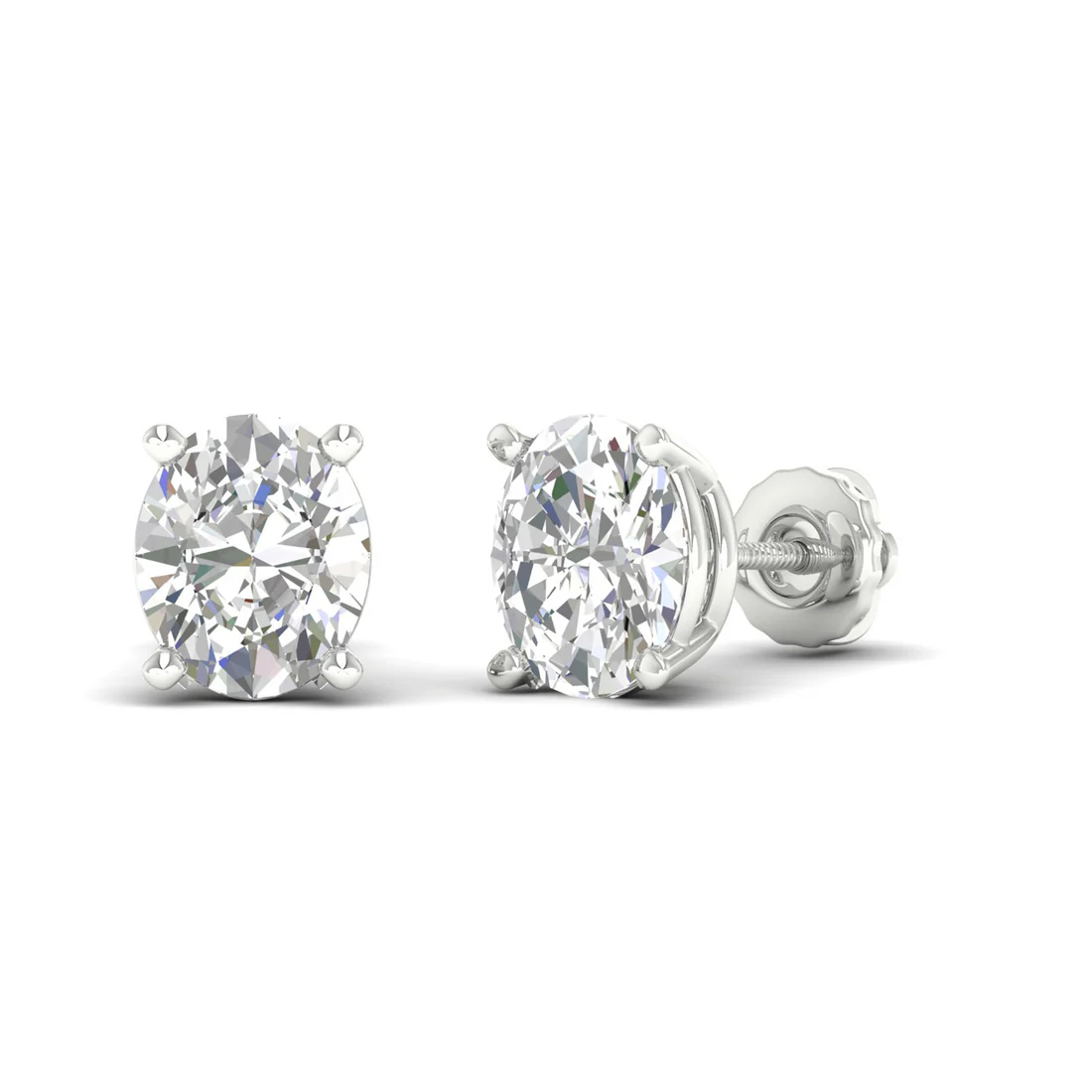 10 CTW Lab Grown Diamond Solitaire Oval Stud Earring