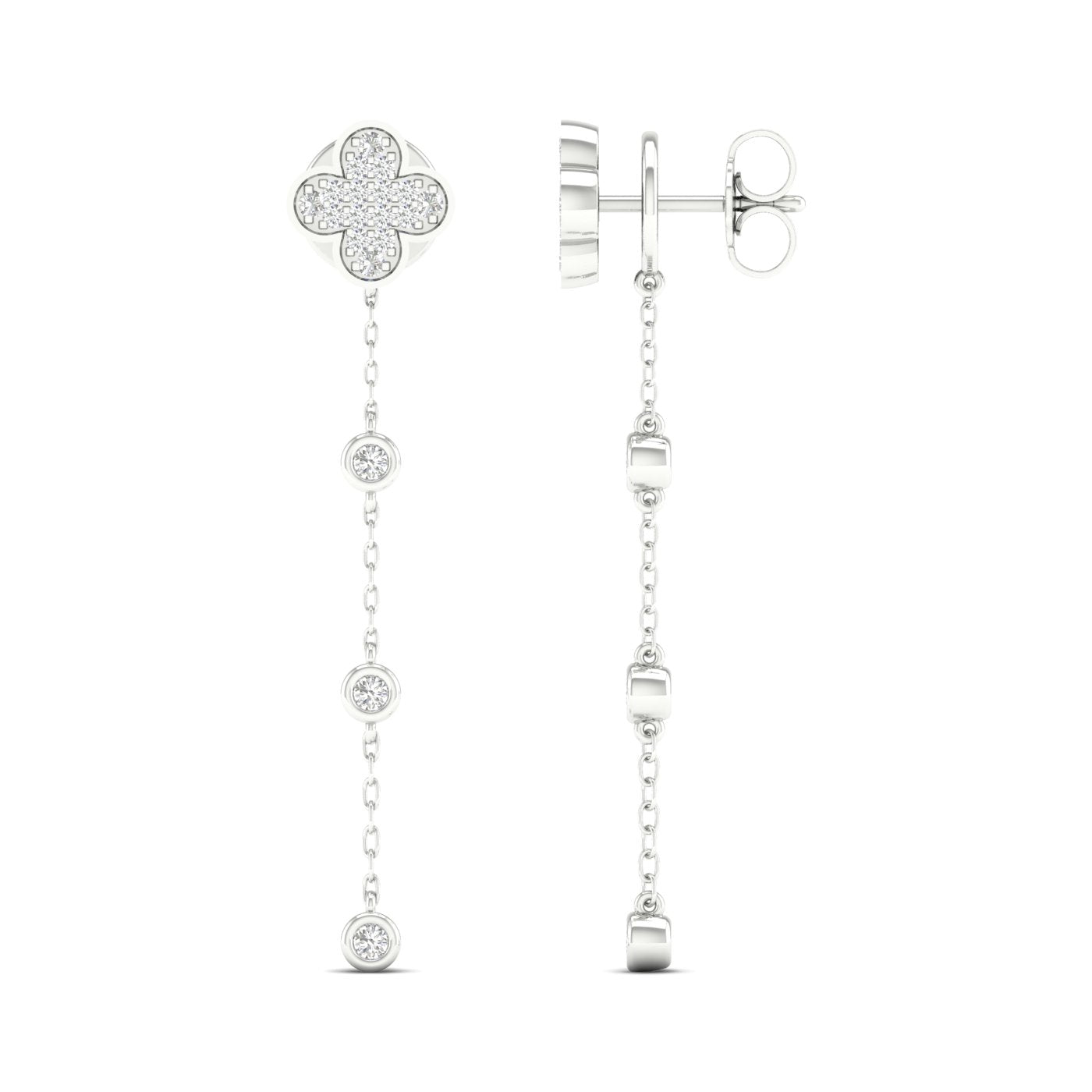 0.30 CTW Lab Grown Diamond Clover Stud Earring