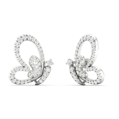 0.46 CTW Lab Grown Diamond Big Heart Butterfly Stud Earring