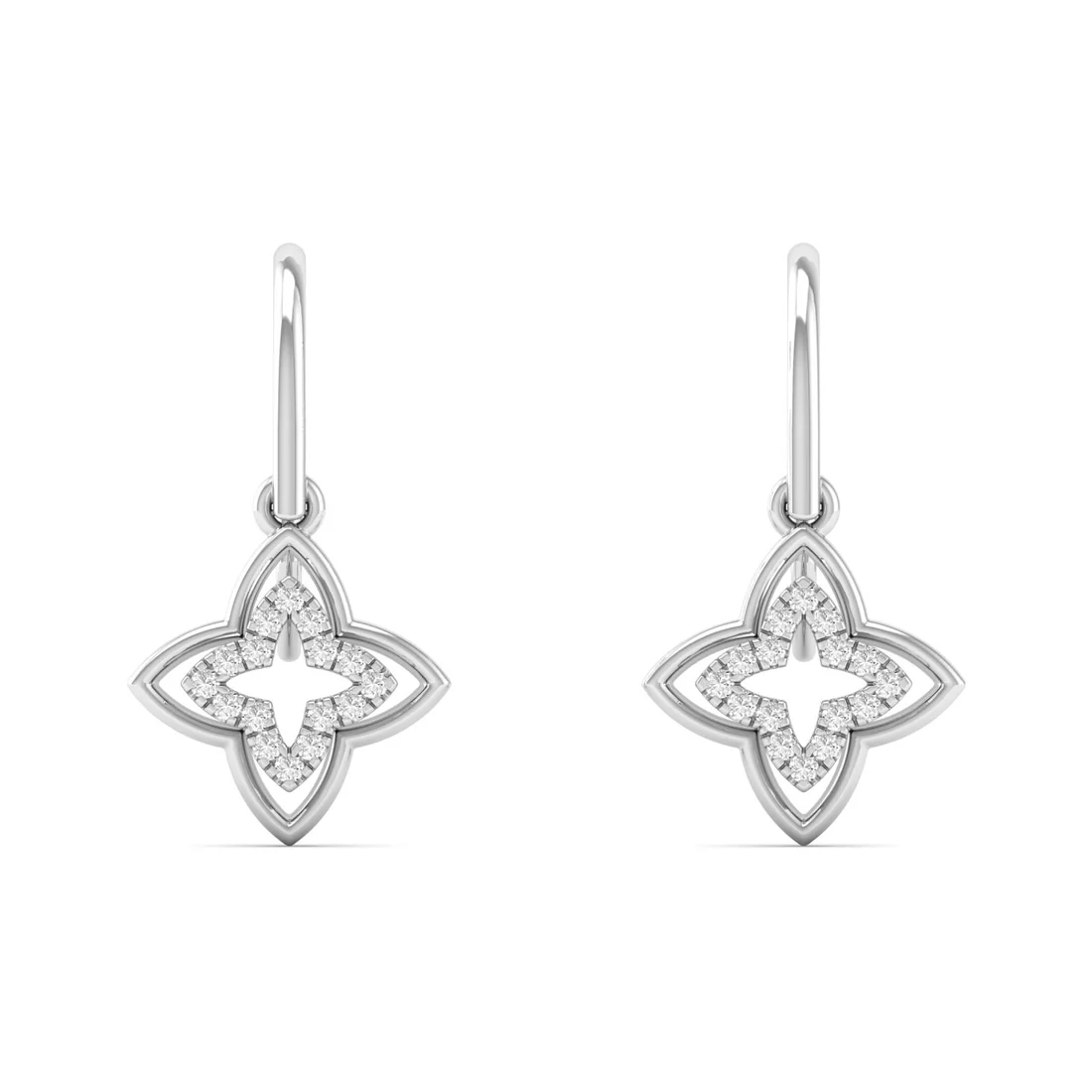 0.14 CTW Lab Grown Diamond Clover Drop Earring