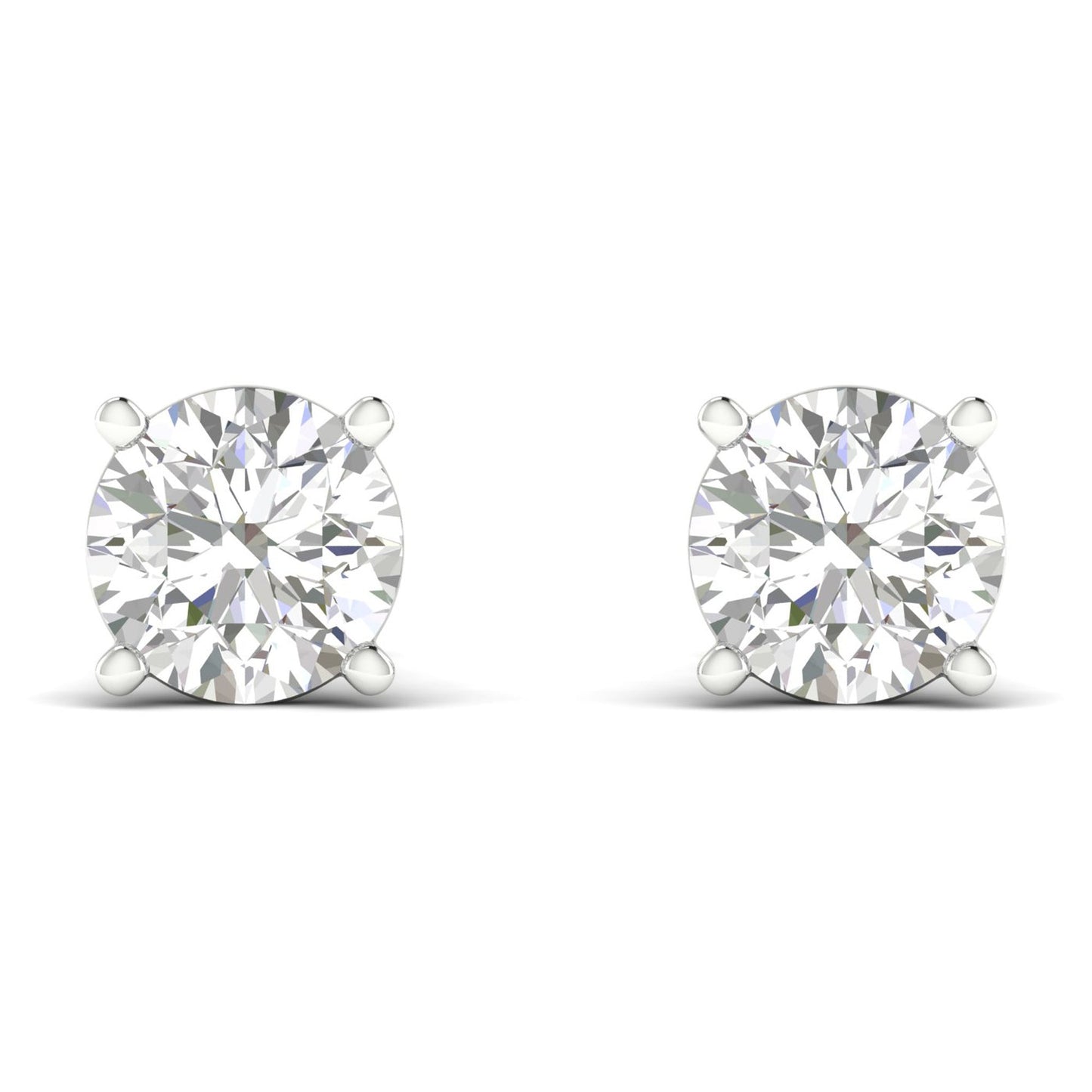 10 CTW Lab Grown Diamond Solitaire Round Stud Earring