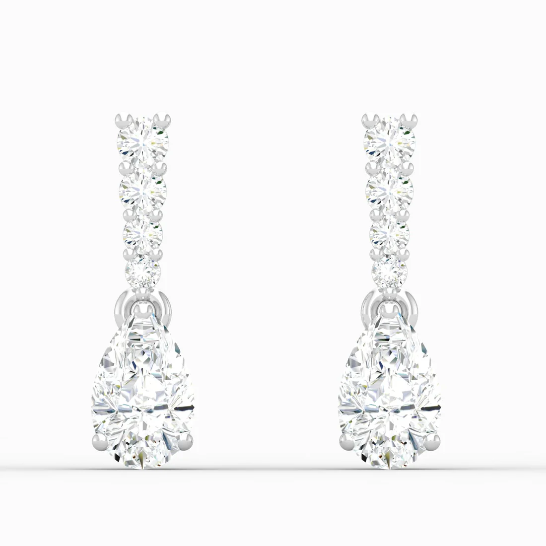 2 CTW Lab Grown Diamond Pear Drop Earring