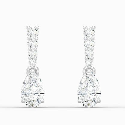 2 CTW Lab Grown Diamond Pear Drop Earring