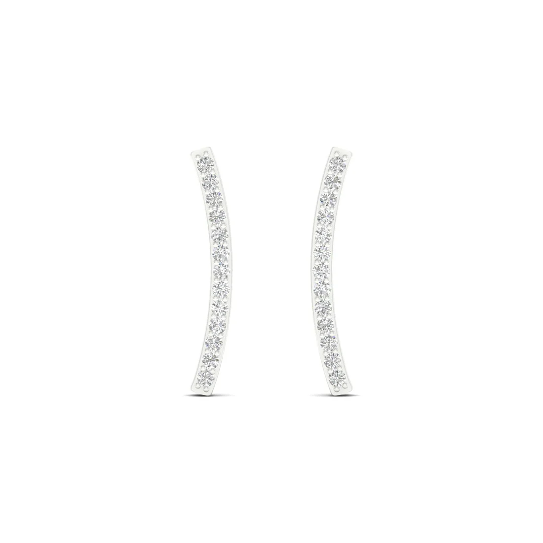 0.20 CTW Lab Grown Diamond Curve Bar Fashion Stud Earring