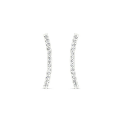 0.20 CTW Lab Grown Diamond Curve Bar Fashion Stud Earring