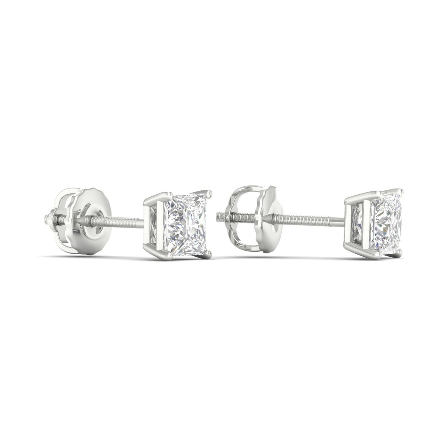 0.50 CTW Lab Grown Diamond Princess Shape Stud Earring