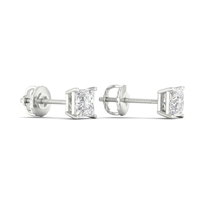 0.50 CTW Lab Grown Diamond Princess Shape Stud Earring
