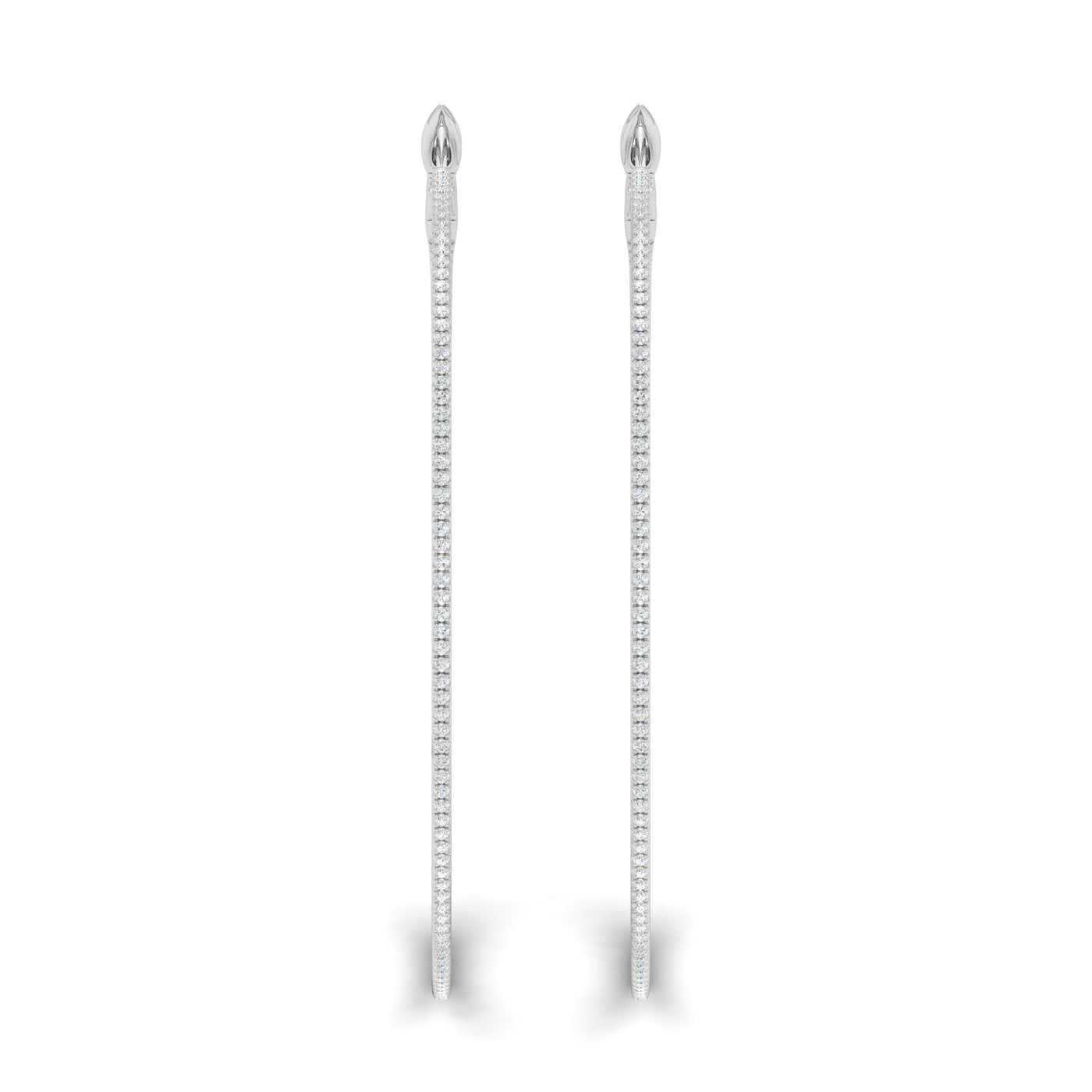 0.98 CTW Lab Grown Diamond Long Hoop Earring