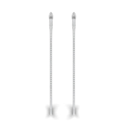 0.98 CTW Lab Grown Diamond Long Hoop Earring