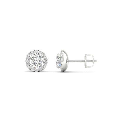 1 CTW Lab Grown Diamond Round Halo Stud Earring