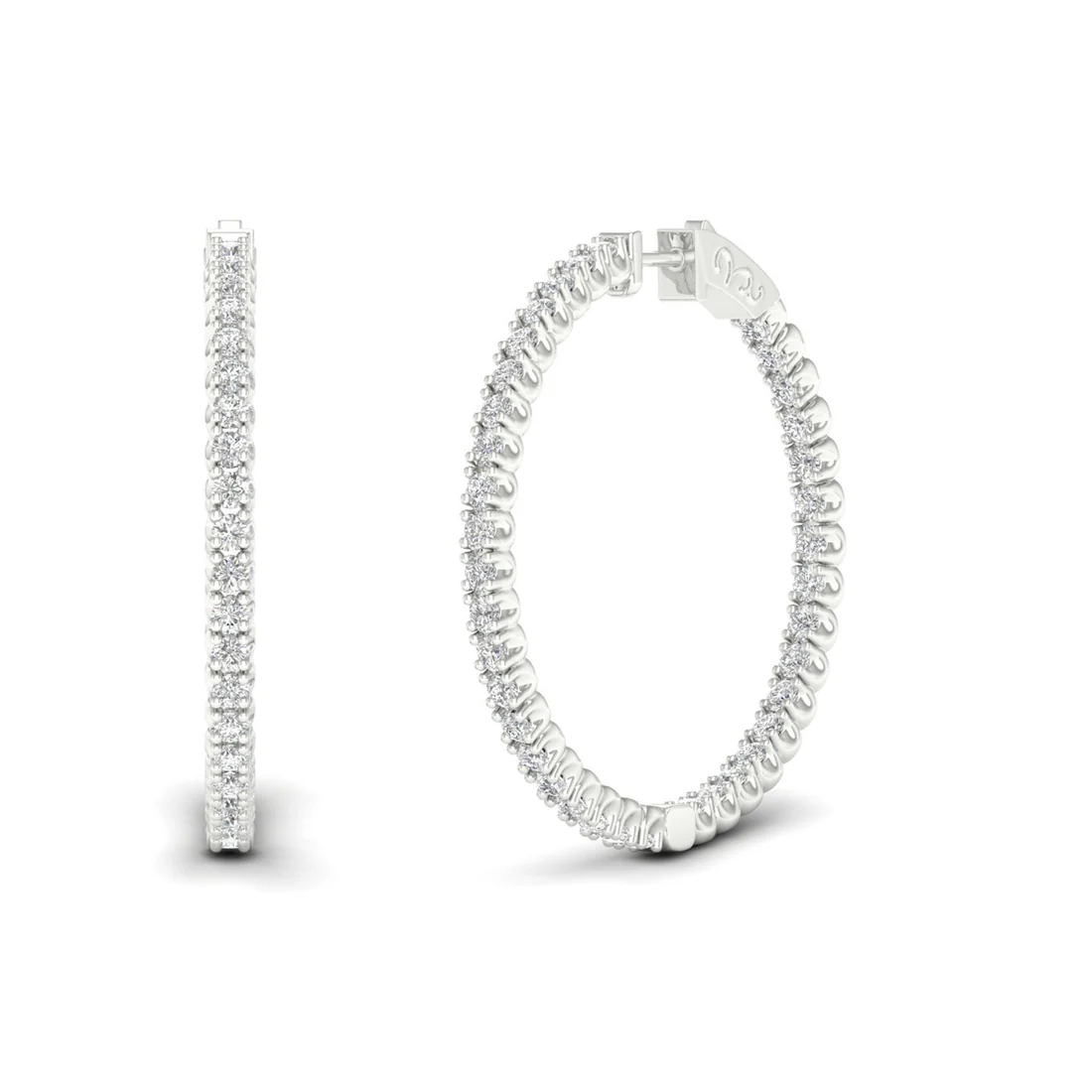 3.10 CTW Lab Grown Diamond Big Hoop Earring
