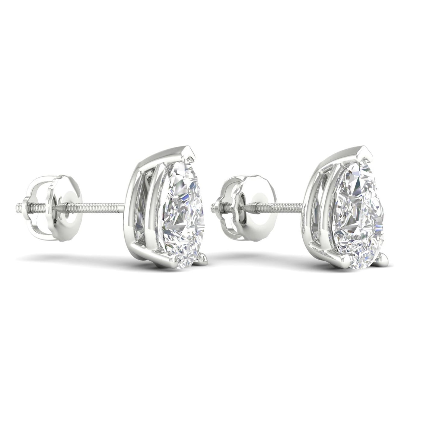 10 CTW Lab Grown Diamond Solitaire Pear Stud Earring