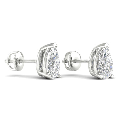 10 CTW Lab Grown Diamond Solitaire Pear Stud Earring