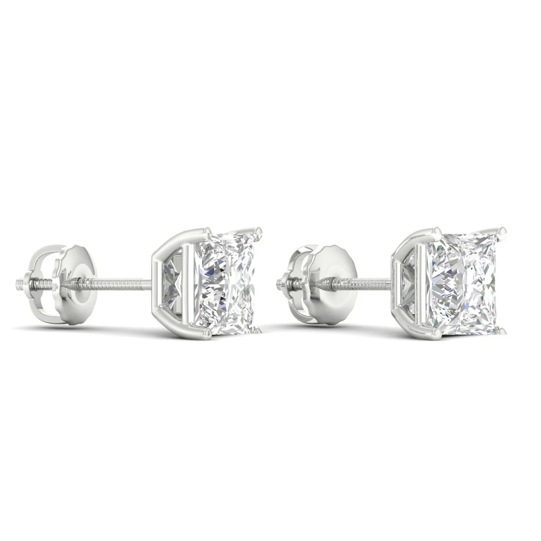 10 CTW Lab Grown Diamond Classic Princess Stud Earring
