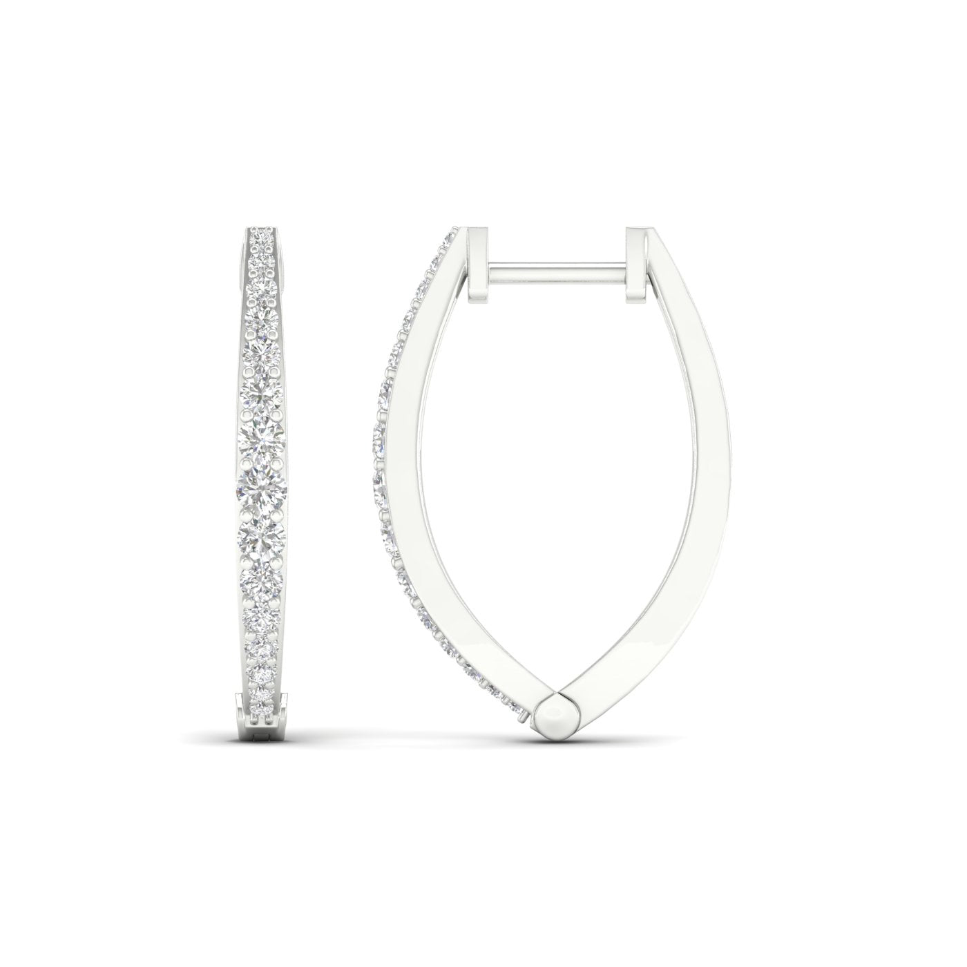 0.50 CTW Lab Grown Diamond Luna Curve Hoop Earring