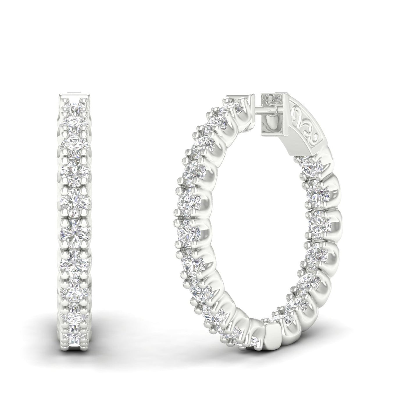 4 CTW Lab Grown Diamond Classic Small Hoop Earring