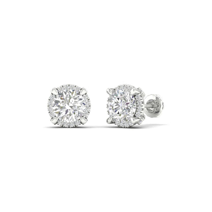 2 CTW Lab Grown Diamond Halo Design Stud Earring