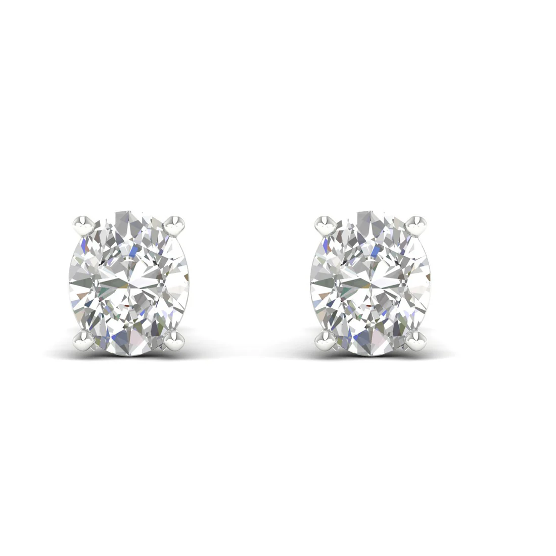10 CTW Lab Grown Diamond Solitaire Oval Stud Earring
