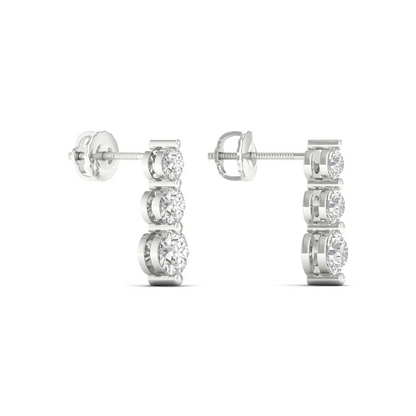 1 CTW Lab Grown Diamond Vertical Drop Earrings in 14KT Gold