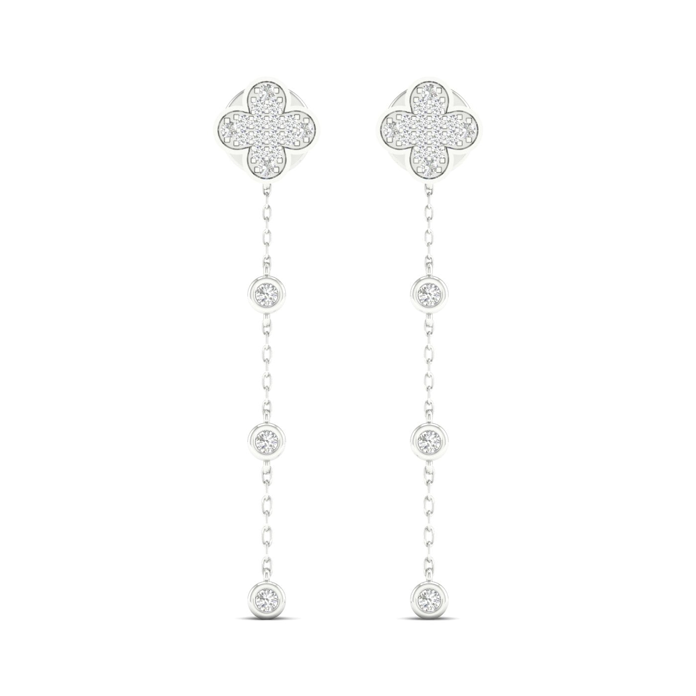 0.30 CTW Lab Grown Diamond Clover Stud Earring