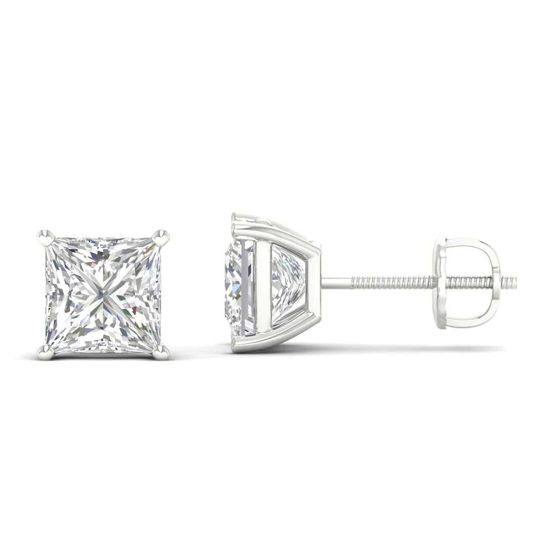 10 CTW Lab Grown Diamond Classic Princess Stud Earring