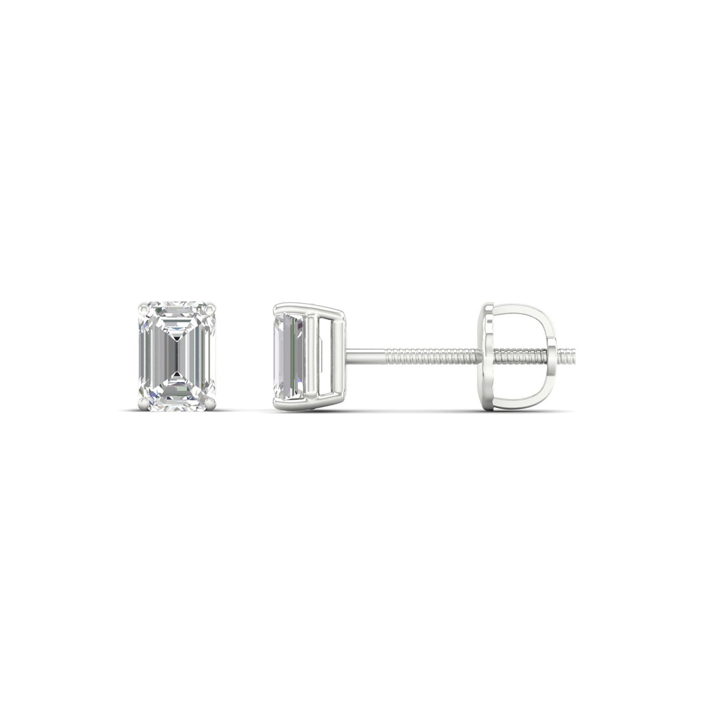 0.50 CTW Lab Grown Diamond Emerald Shape Stud Earring