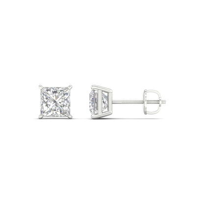 1.50 CTW Lab Grown Diamond Princess Solitaire Stud Earring