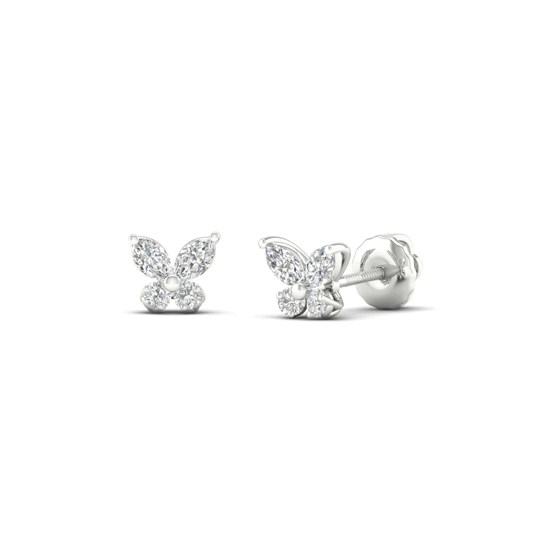 1.12 CTW Lab Grown Diamond Simple Butterfly Stud Earring