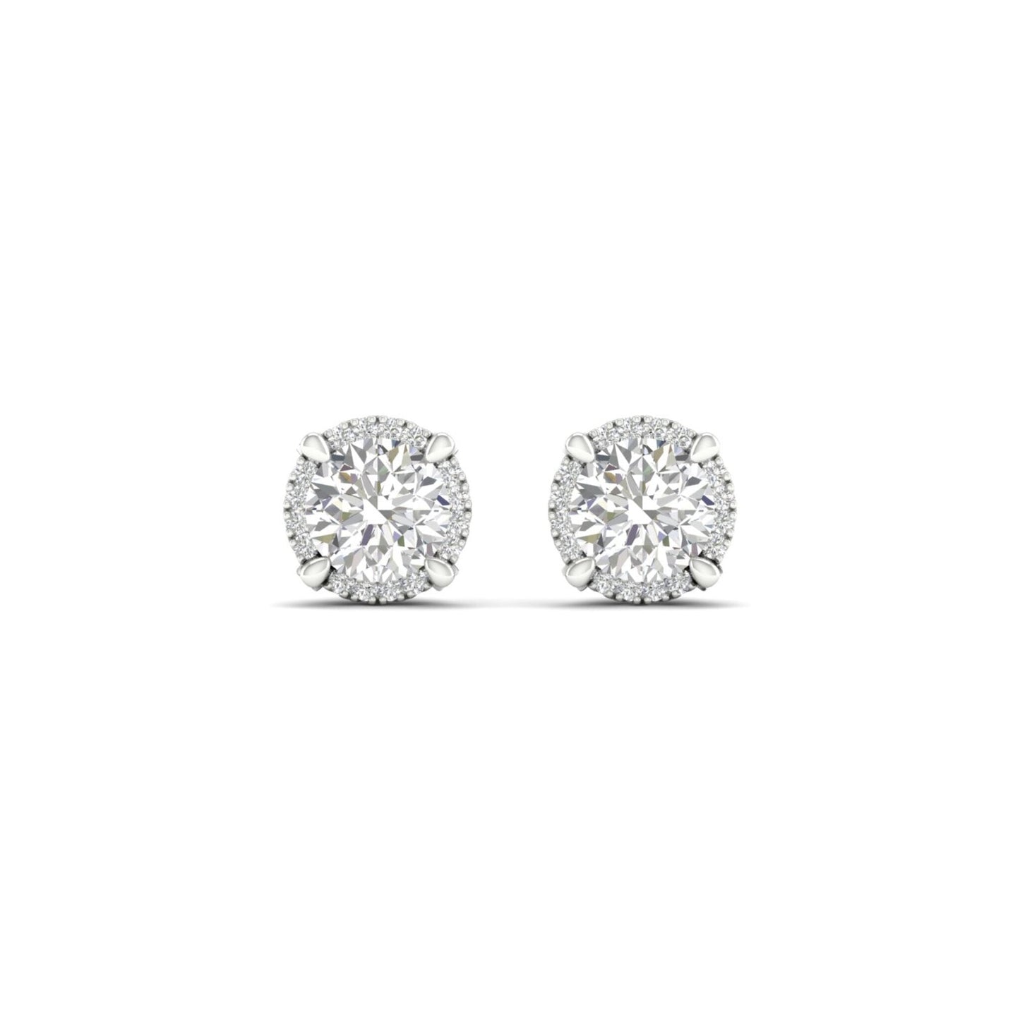2 CTW Lab Grown Diamond Halo Design Stud Earring