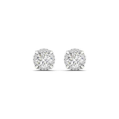 2 CTW Lab Grown Diamond Halo Design Stud Earring
